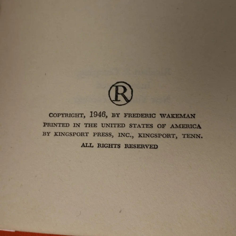 Vintage The Hucksters Frederic Wakeman Orange HC DJ 1946 Rinehart USA Novel